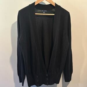 GAP XL Black Ultrasoft Wool Open Front Cardigan Sweater